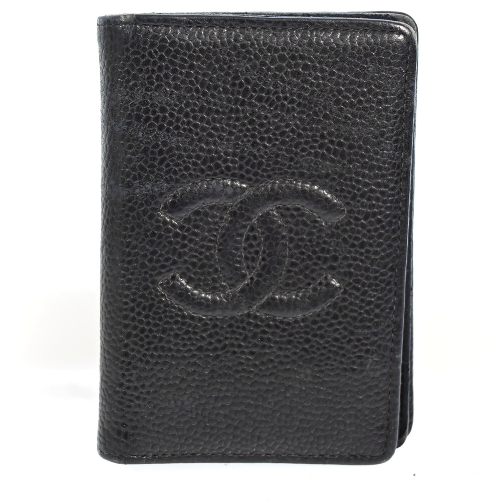 Auth Chanel Leather Cc Logo Card Case #259259C26B